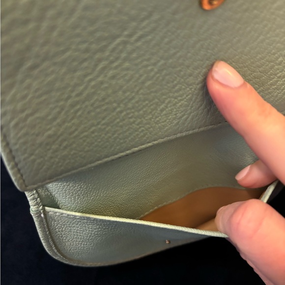 See By Chloé Hana Leather Trifold Wallet, Blowy Blue (mint green) NWT - Picture 7 of 11